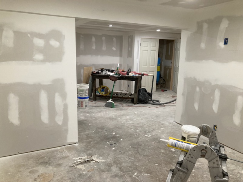 Basement drywall finishing by Rome Leite Home Improvement in Danbury, CT