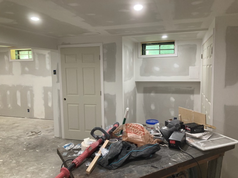 Basement remodel in progress by Rome Leite Home Improvement